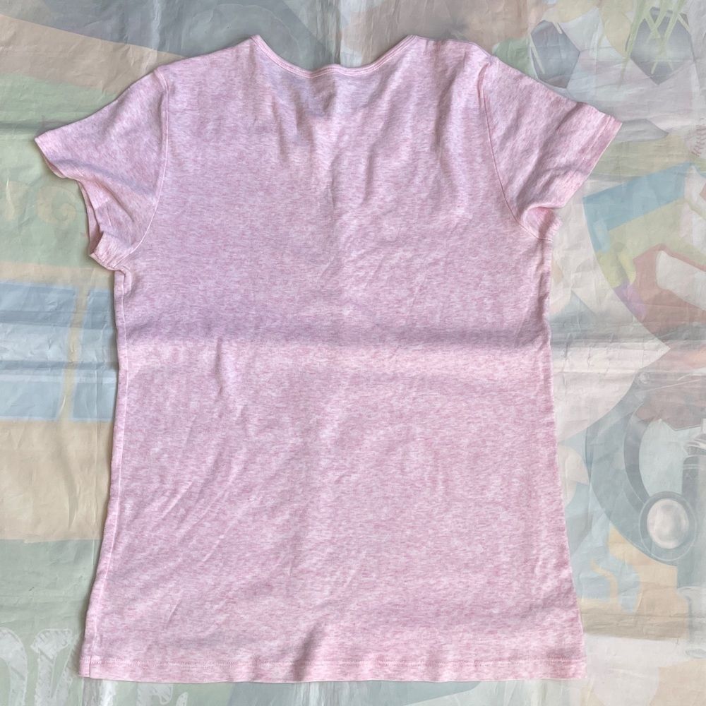 GAP Heather Pink Cotton Stretch Tee Shorts Sleeve Crew Neck - Picture 7 of 9